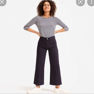 Everlane Wide Leg Crop Pant in Navy